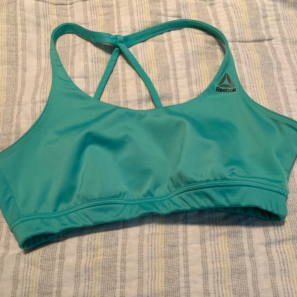 Mint green Reebok sports bra